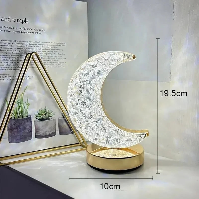 Crystal Touch Dimming Night Light – USB LED Bedside Lamp for Bedroom Décor