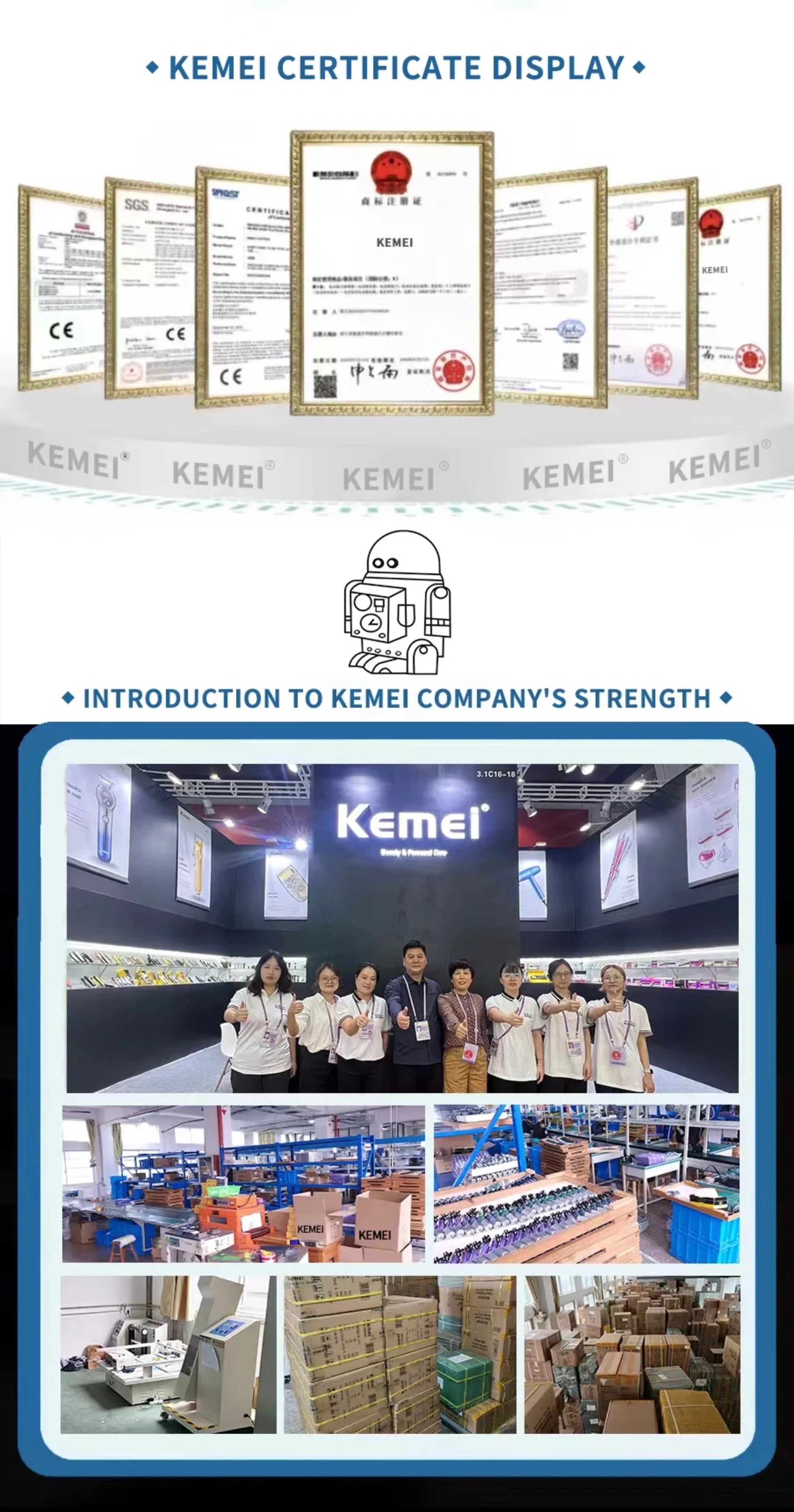 Kemei KM-2296 Cordless Body Hair Trimmer