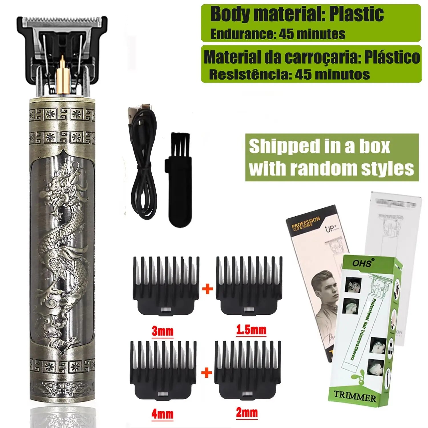 T9 Electric Hair Clipper – 0mm Beard & Body Trimmer for Men