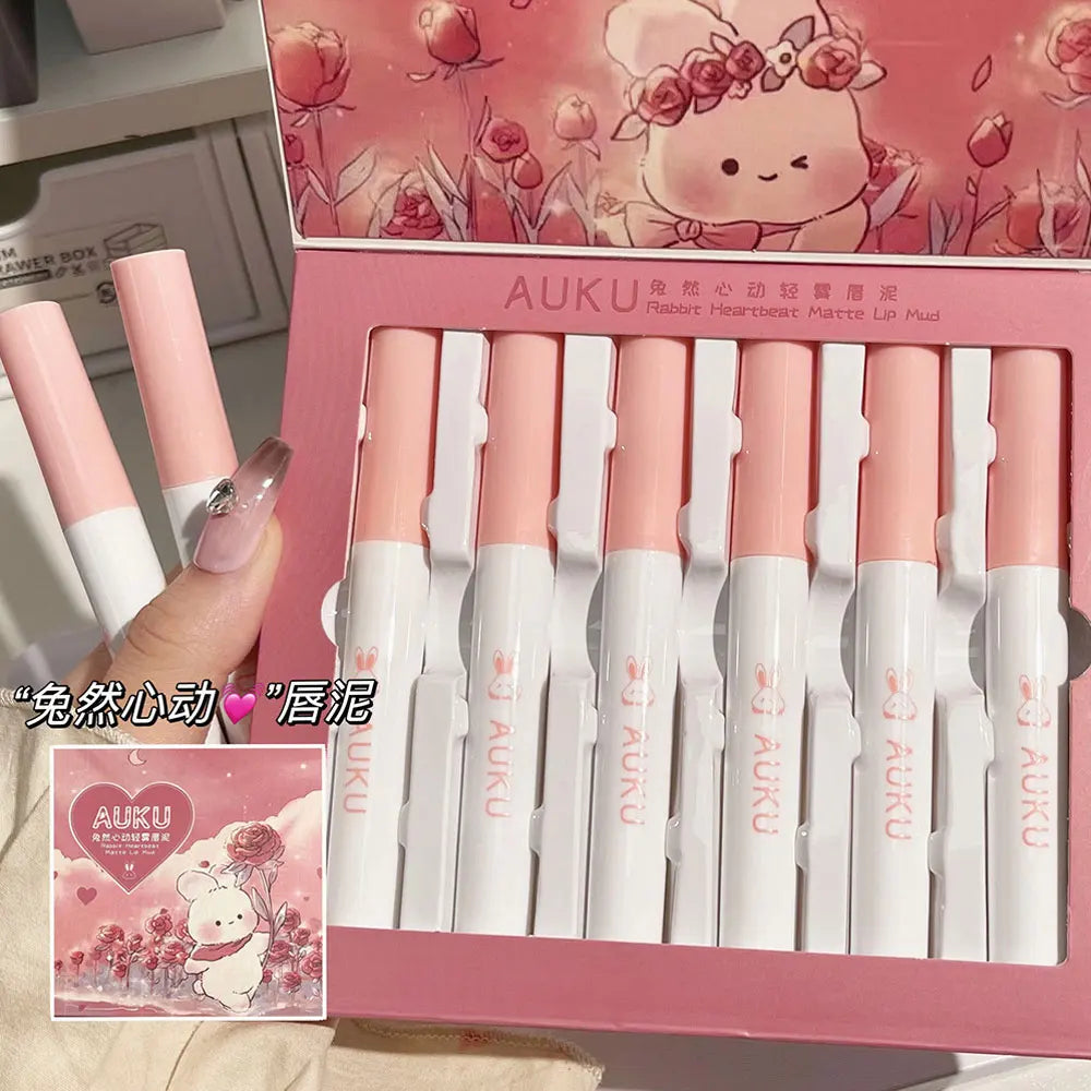 6PCS Kawaii Matte Lipstick Set - Waterproof, Long-lasting