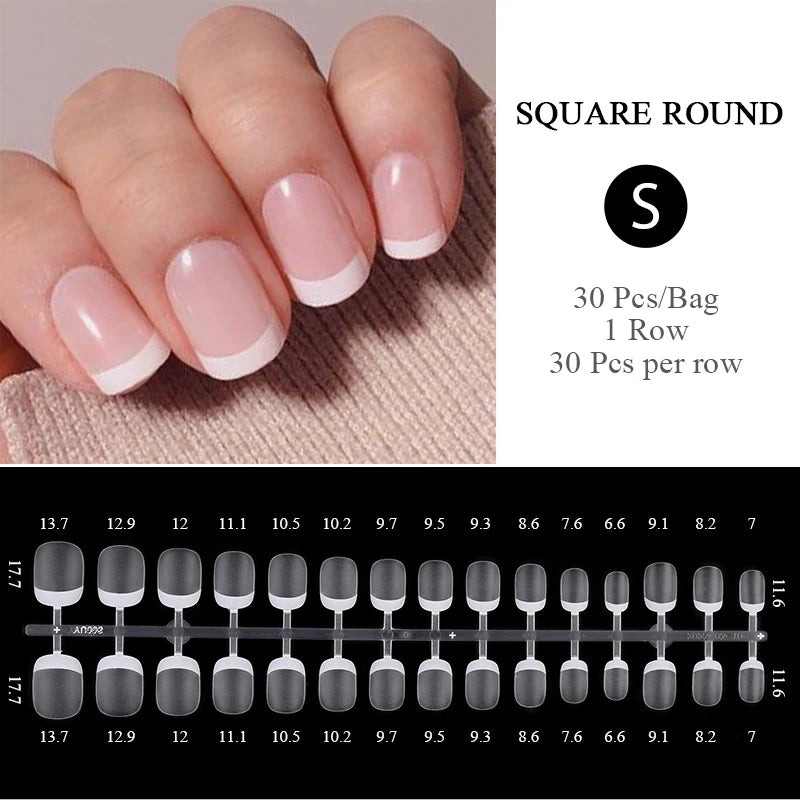 30Pcs Matte Nude Press-On Nails