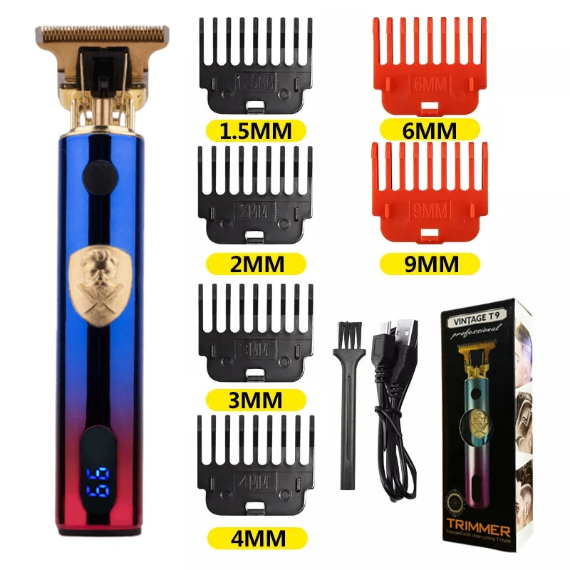 T9 LCD Electric Hair Trimmer – Precision Carving & Shaving Clipper for Men