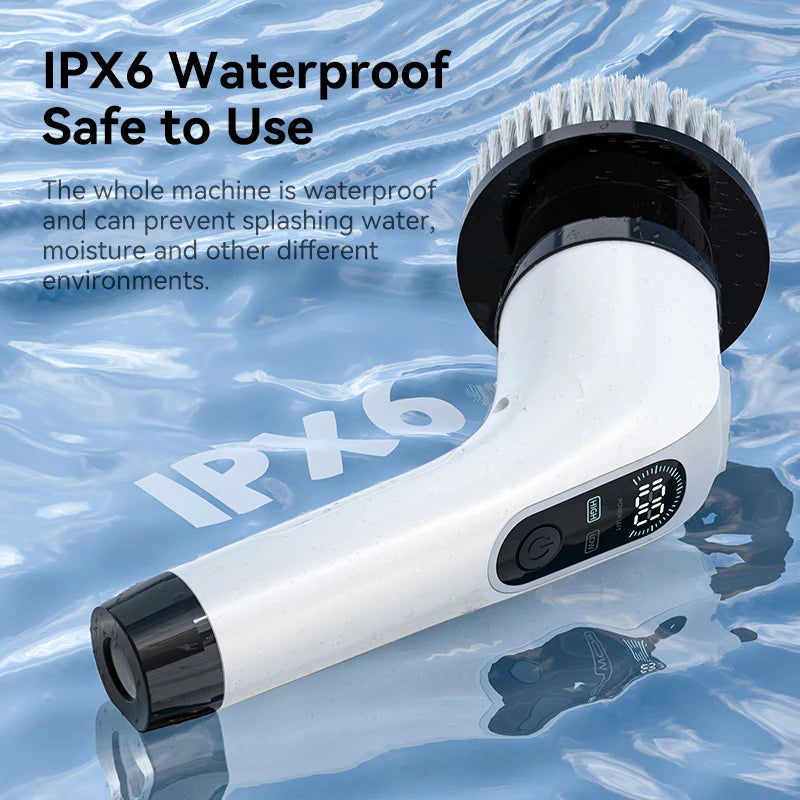 Cordless Electric Cleaning Brush – Handheld Spin Scrubber with 7 Brush Heads