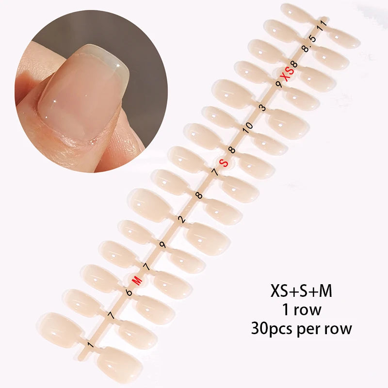 30Pcs Matte Nude Press-On Nails