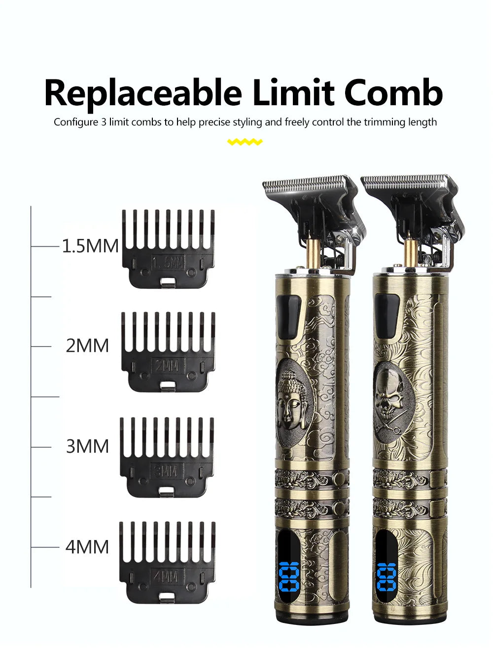 T9 LCD Electric Hair Trimmer – Precision Carving & Shaving Clipper for Men