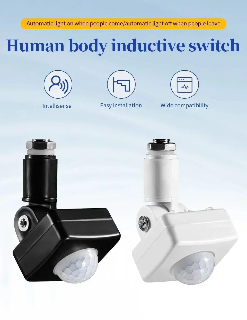 Smart PIR Motion Sensor Switch – Infrared Auto On/Off Light Control (110V/220V