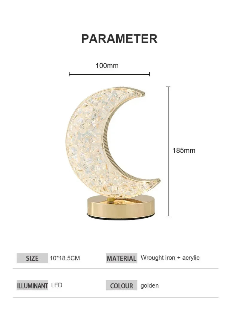Crystal Touch Dimming Night Light – USB LED Bedside Lamp for Bedroom Décor