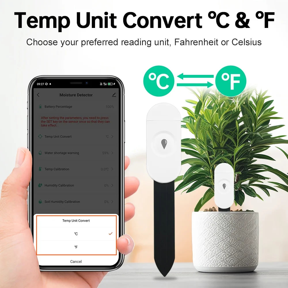 Zigbee Soil Moisture Sensor – Smart Plant Monitor with App & Voice Control