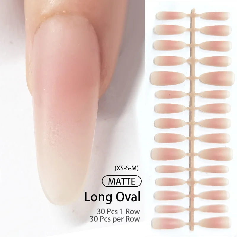 30Pcs Matte Nude Press-On Nails