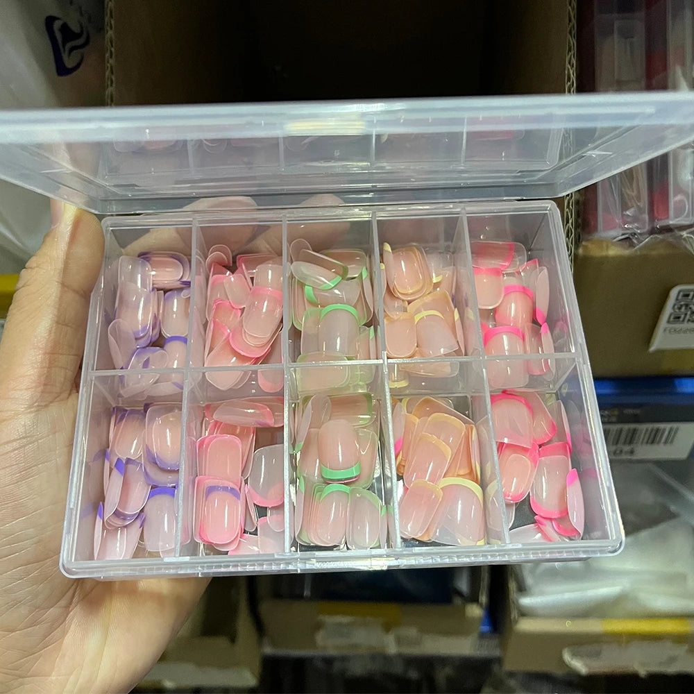 240/120pcs Colorful Short Square Press-On Nails