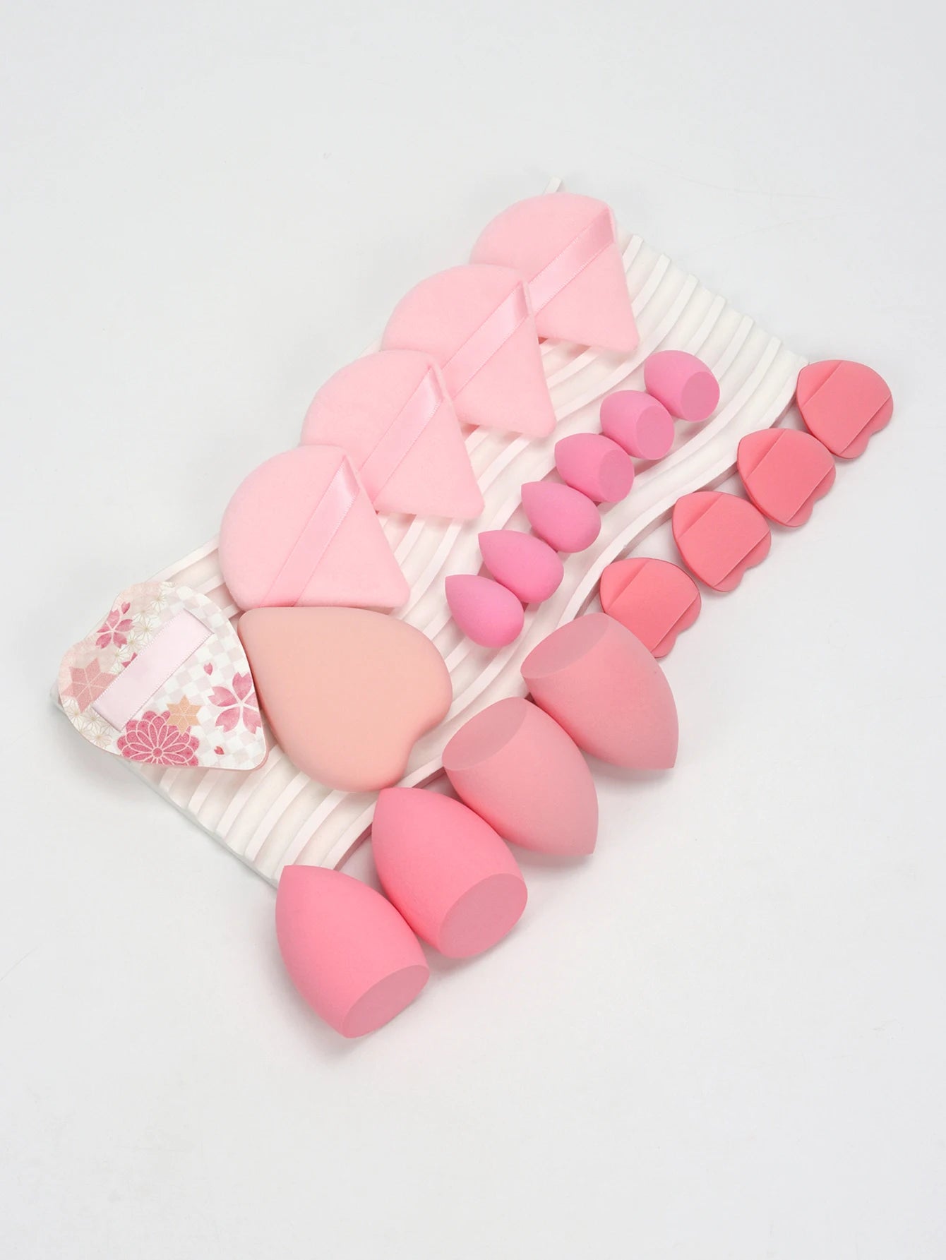 20-Piece Pink Makeup Sponge & Puff Set – For Cream, Powder & Concealer