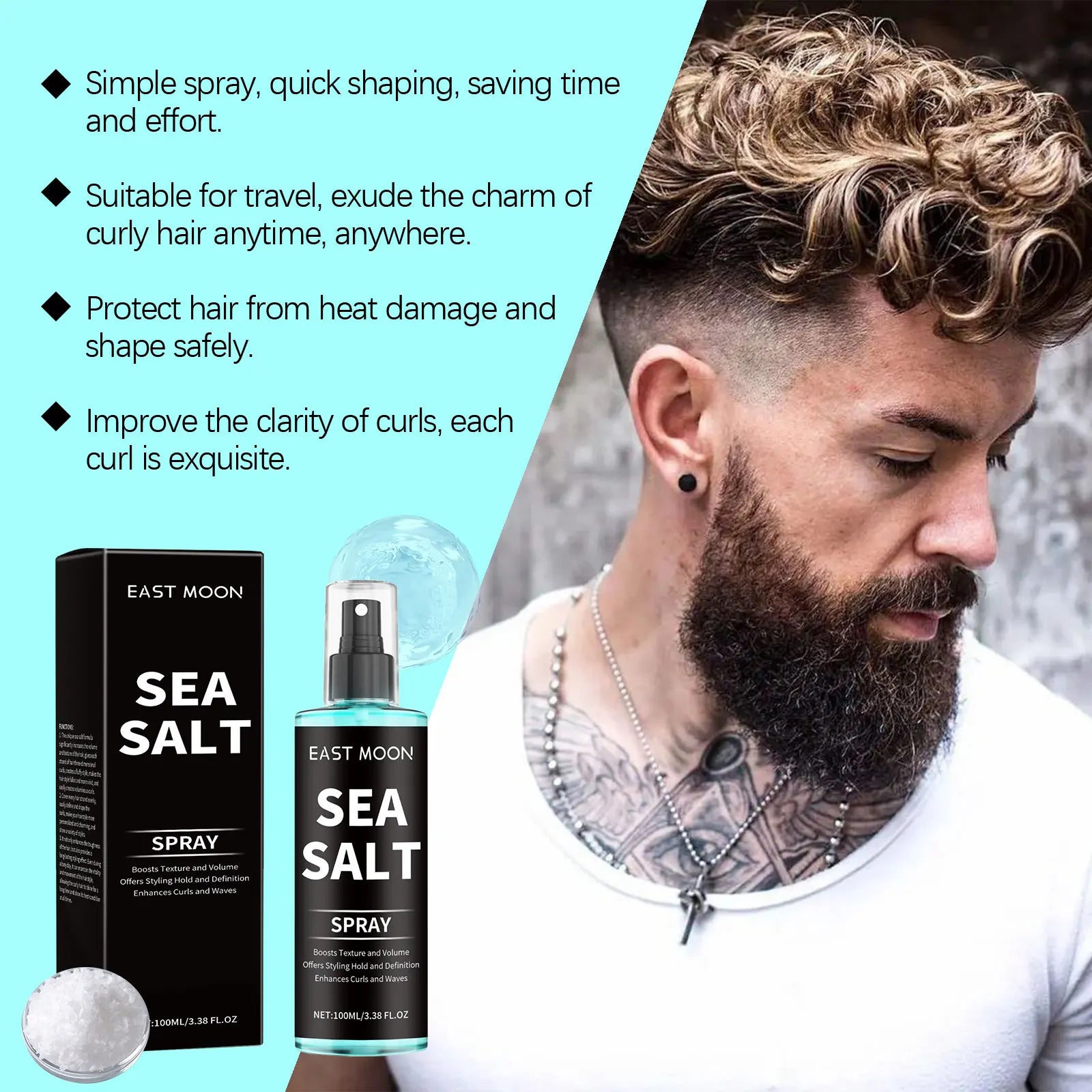 Sea Salt Hair Styling Spray – Curl Defining & Volumizing Mist