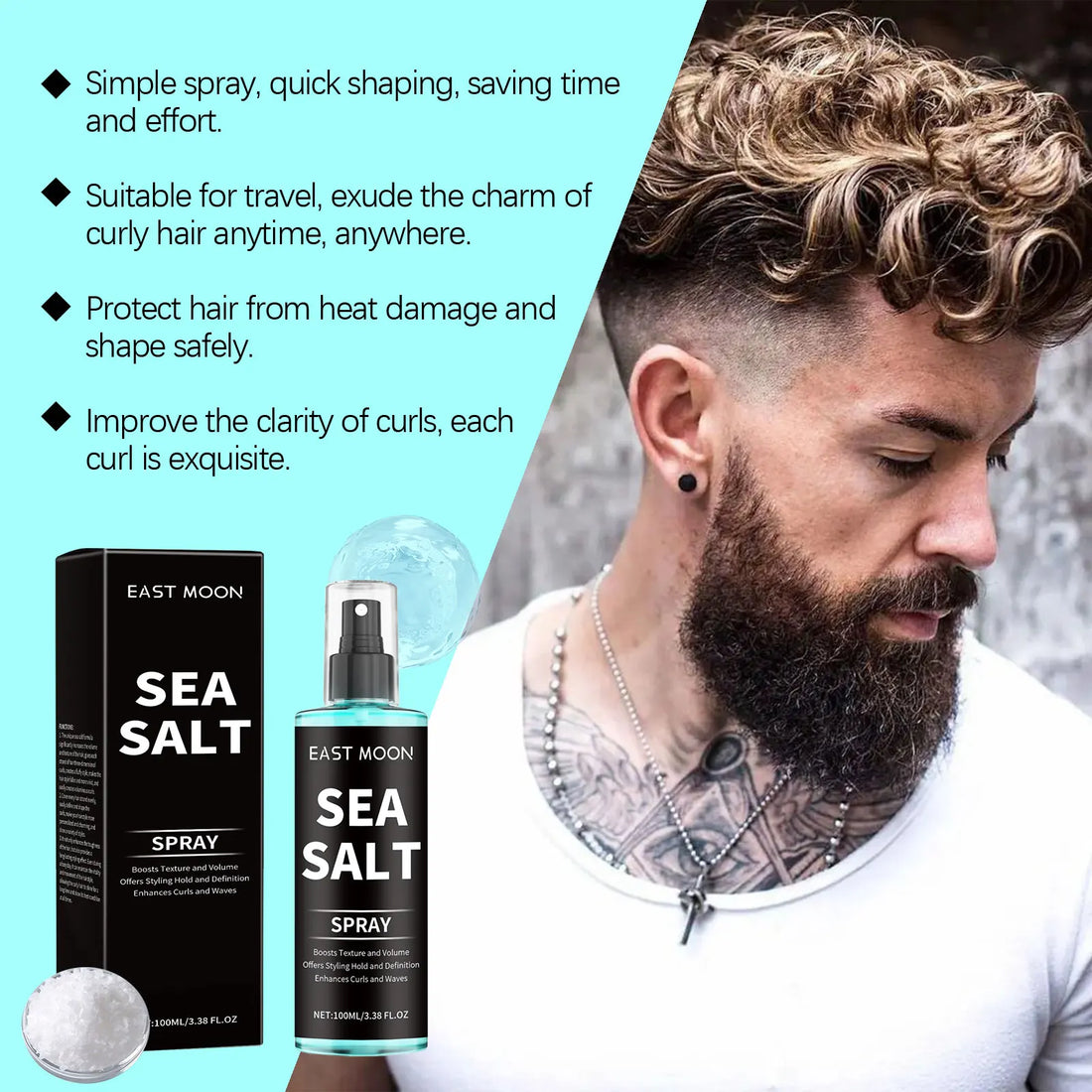 Sea Salt Hair Styling Spray – Curl Defining & Volumizing Mist