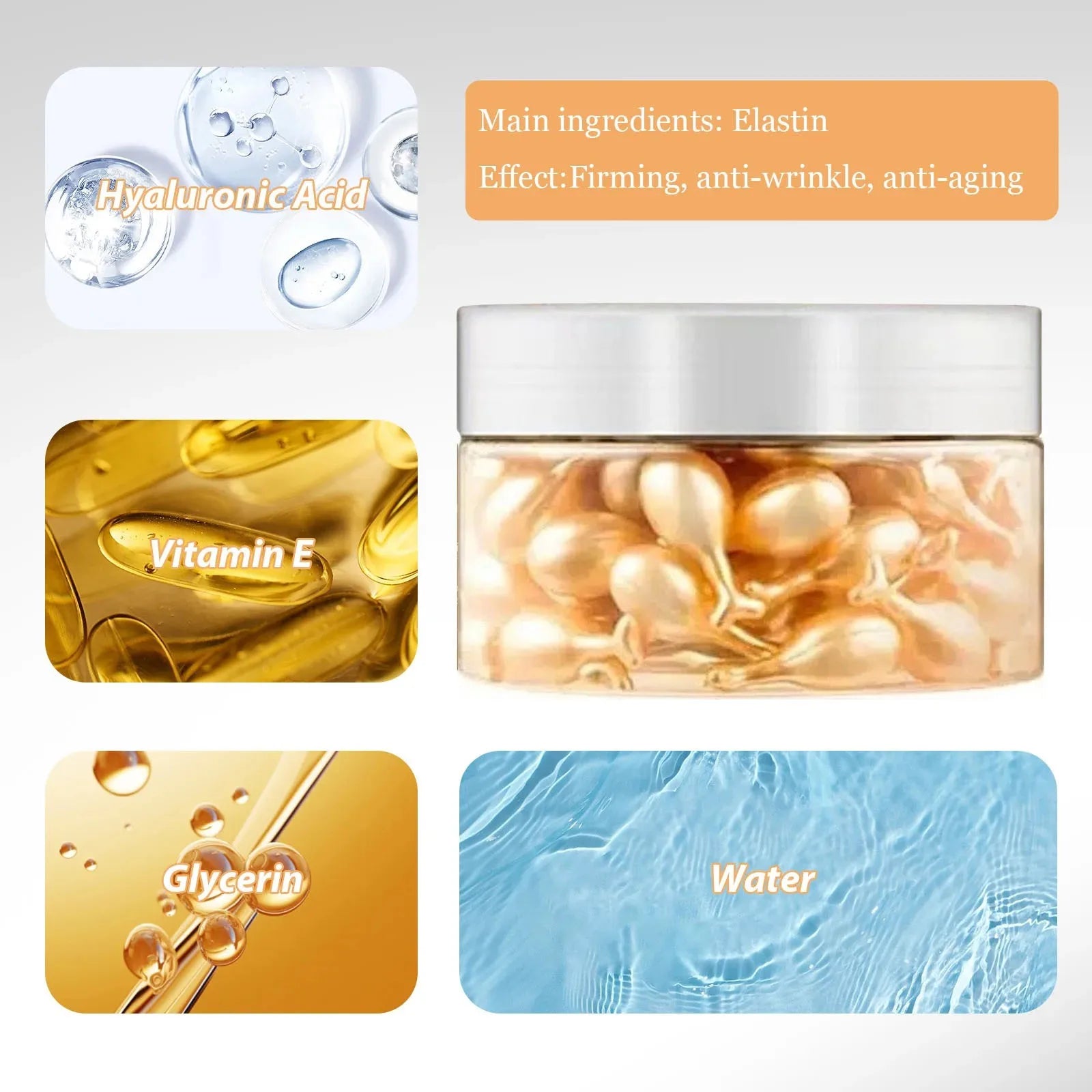 50Pcs Collagen Face Serum Capsules