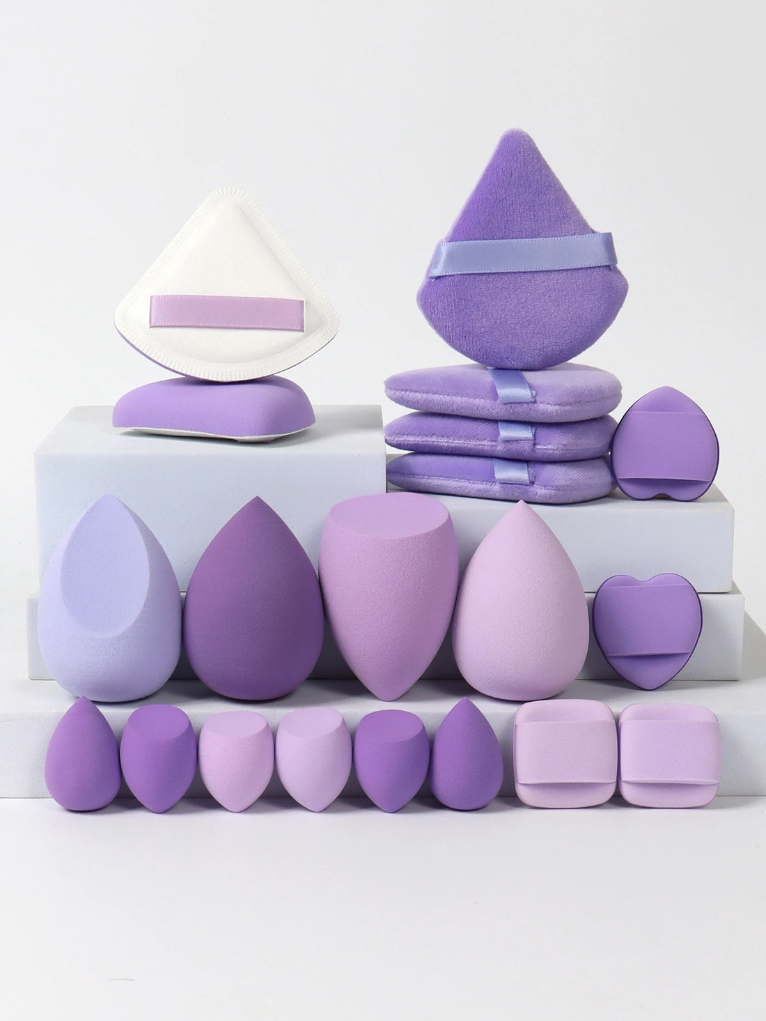 20-Piece Pink Makeup Sponge & Puff Set – For Cream, Powder & Concealer