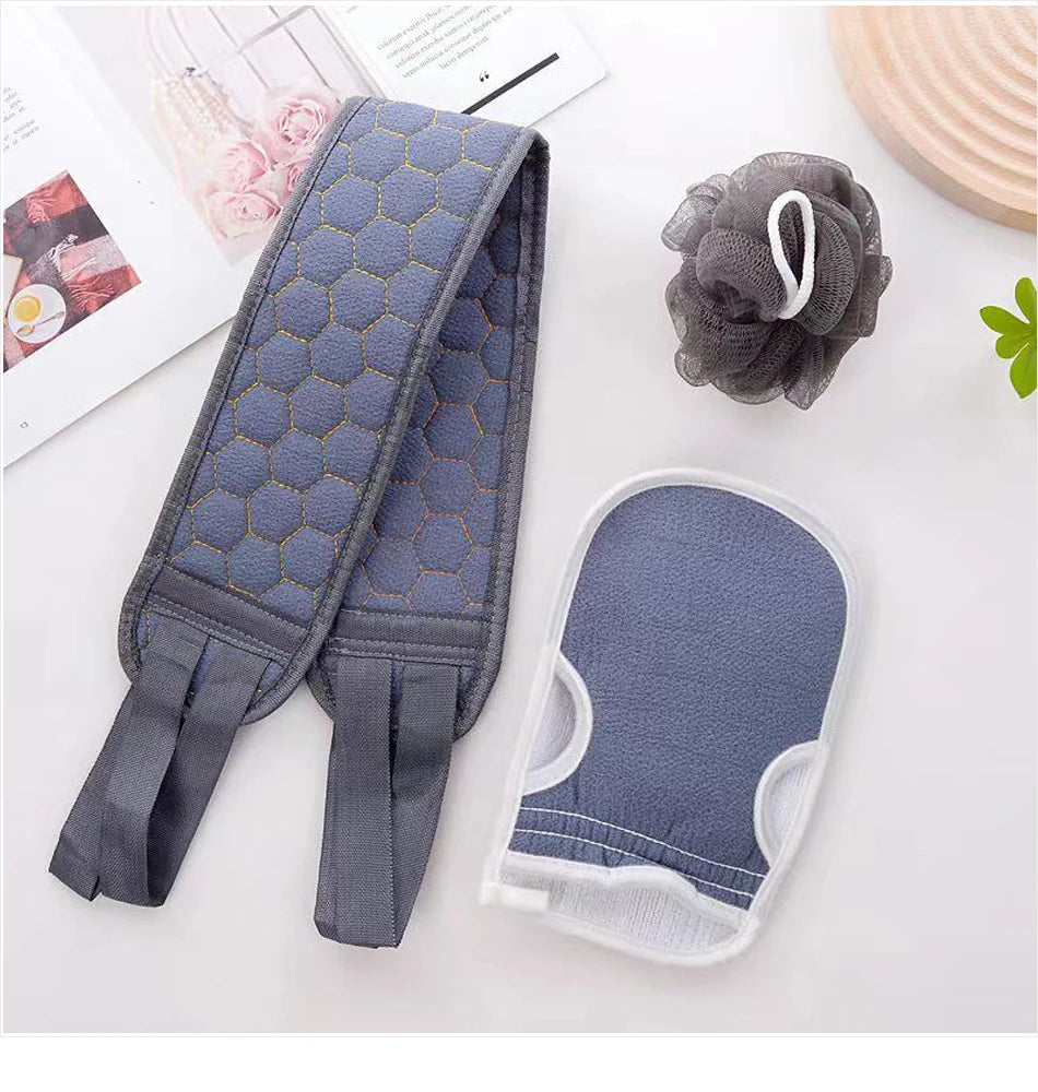 3-Piece Body Scrubber Set – Glove, Brush & Loofah