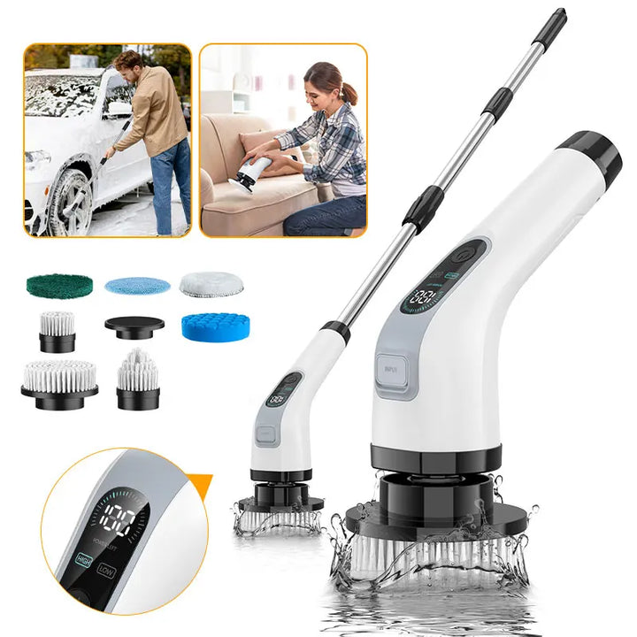 Cordless Electric Cleaning Brush – Handheld Spin Scrubber with 7 Brush Heads