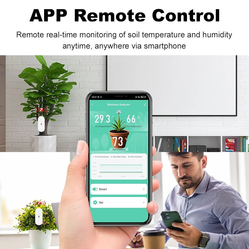 Zigbee Soil Moisture Sensor – Smart Plant Monitor with App & Voice Control