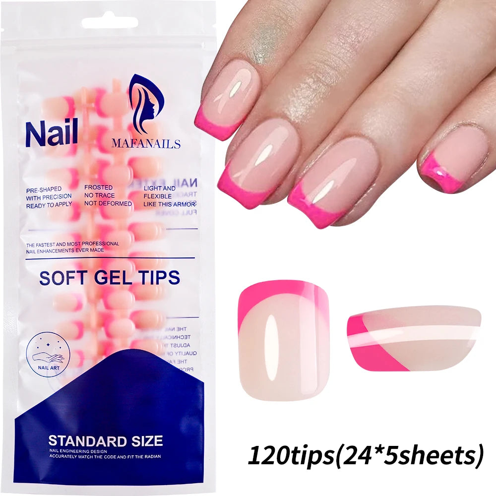 240/120pcs Colorful Short Square Press-On Nails