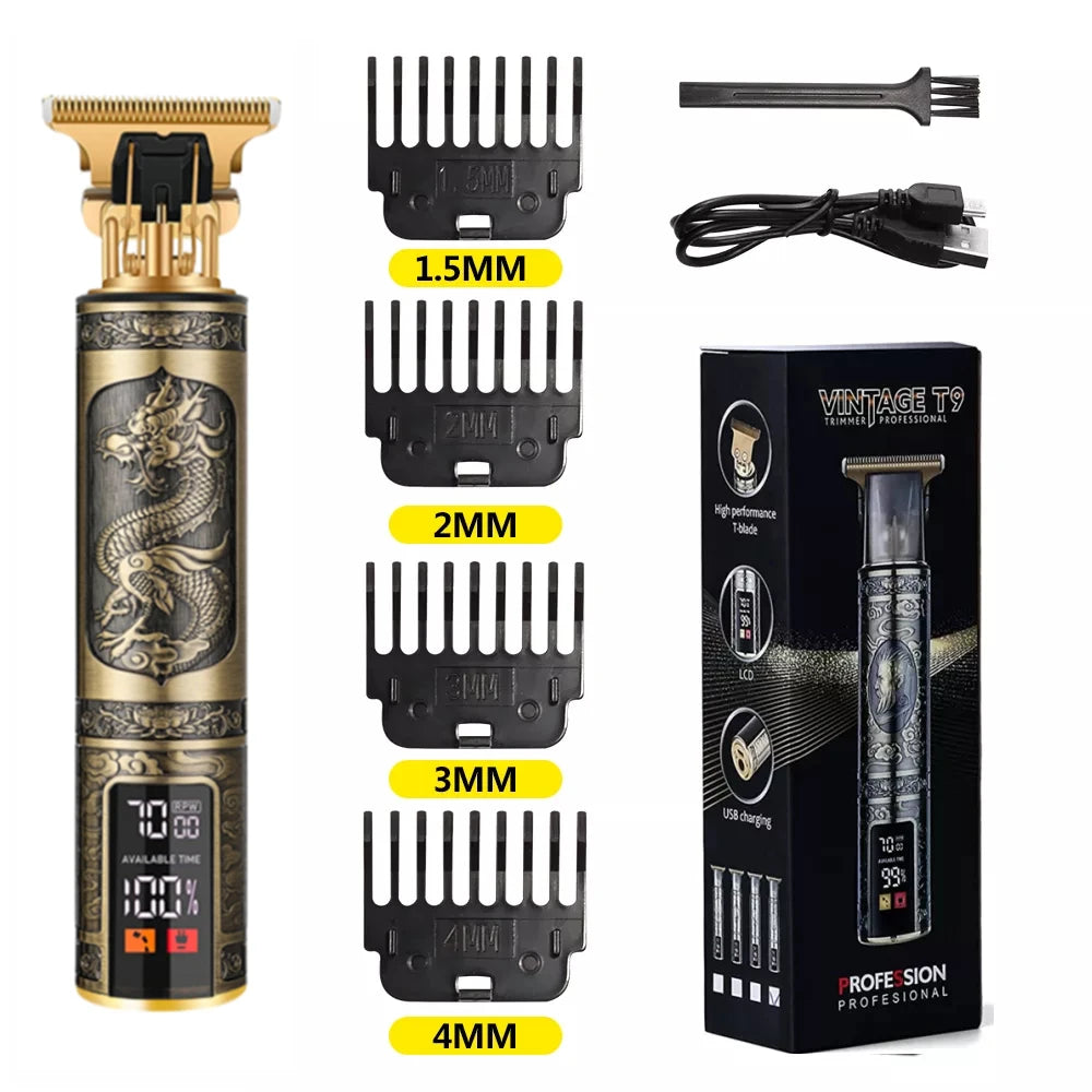 T9 LCD Electric Hair Trimmer – Precision Carving & Shaving Clipper for Men