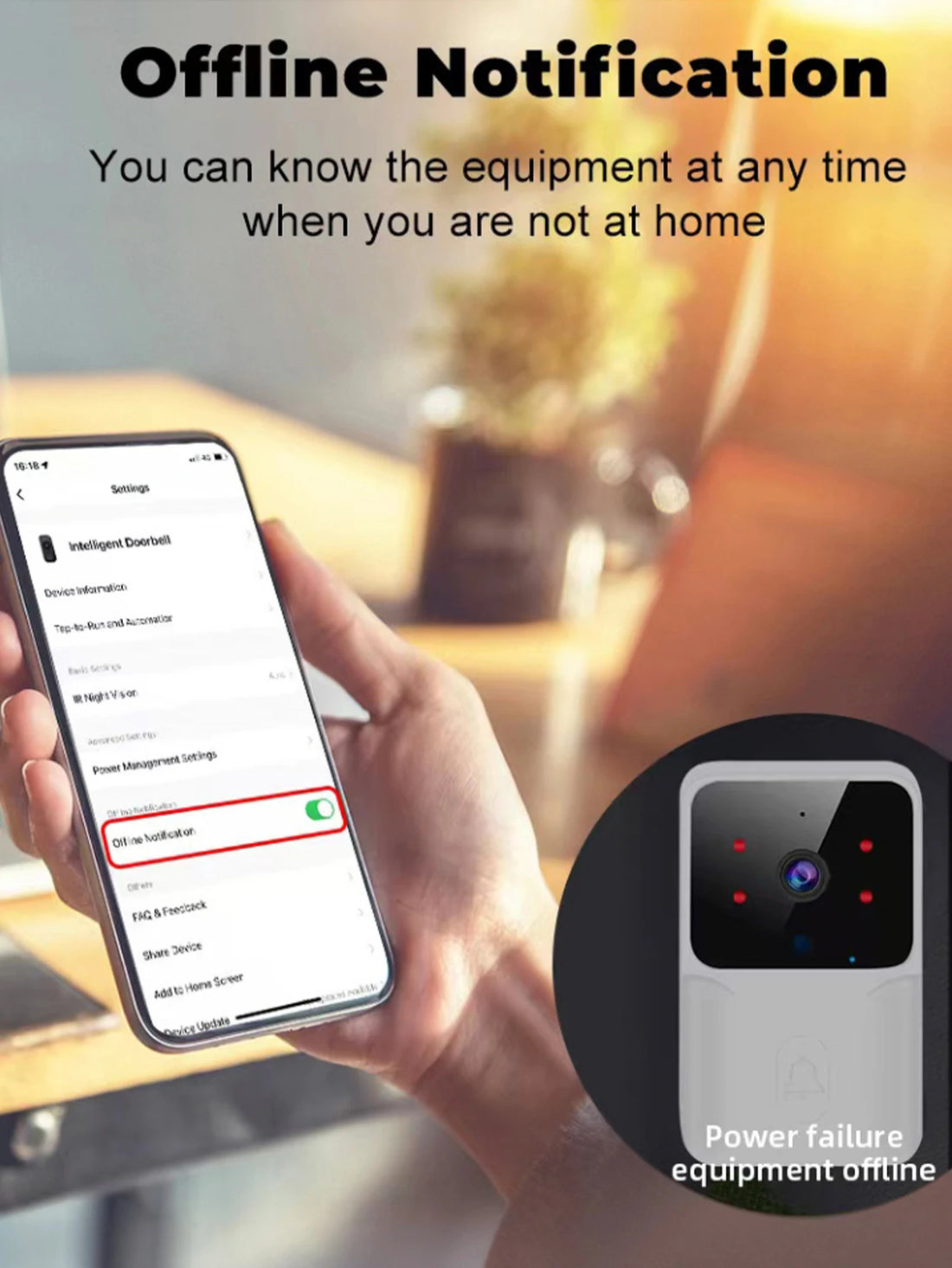 Smart WiFi Video Doorbell – Rechargeable HD Camera with Night Vision & Intercom