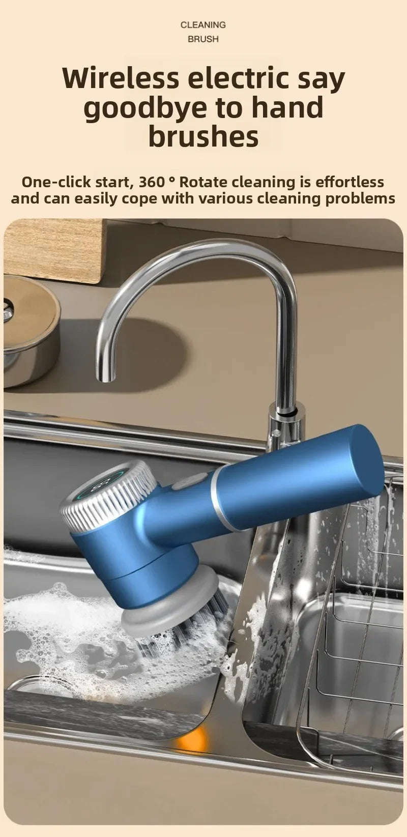 Multifunctional Electric Cleaning Brush – Wireless Household Scrubber