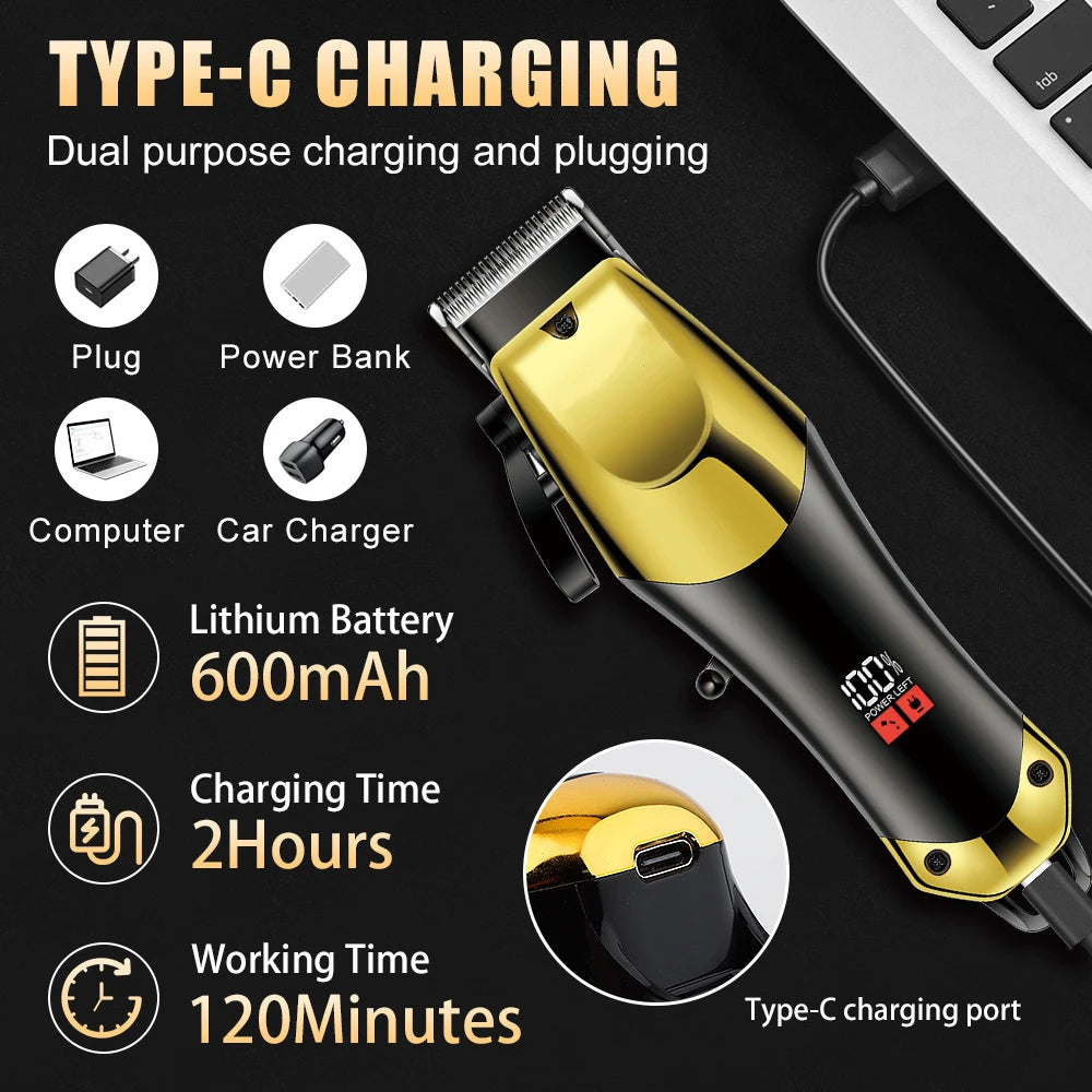 USB Rechargeable Hair Clippers Set for Men
