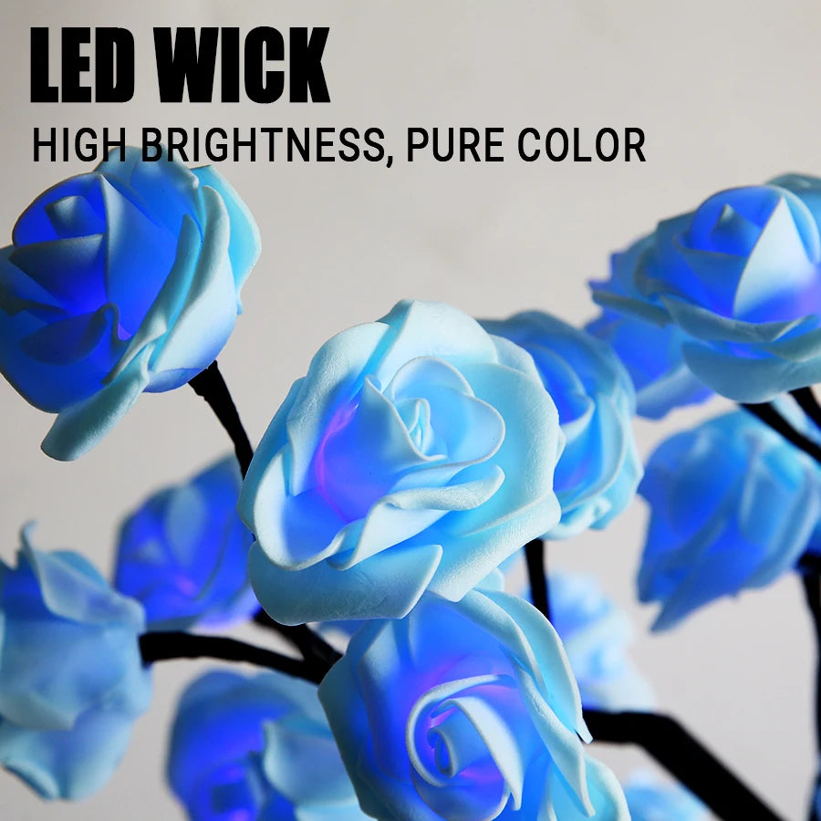 24-LED Rose Tree Lamp – USB Fairy Light Night Lamp for Home & Events