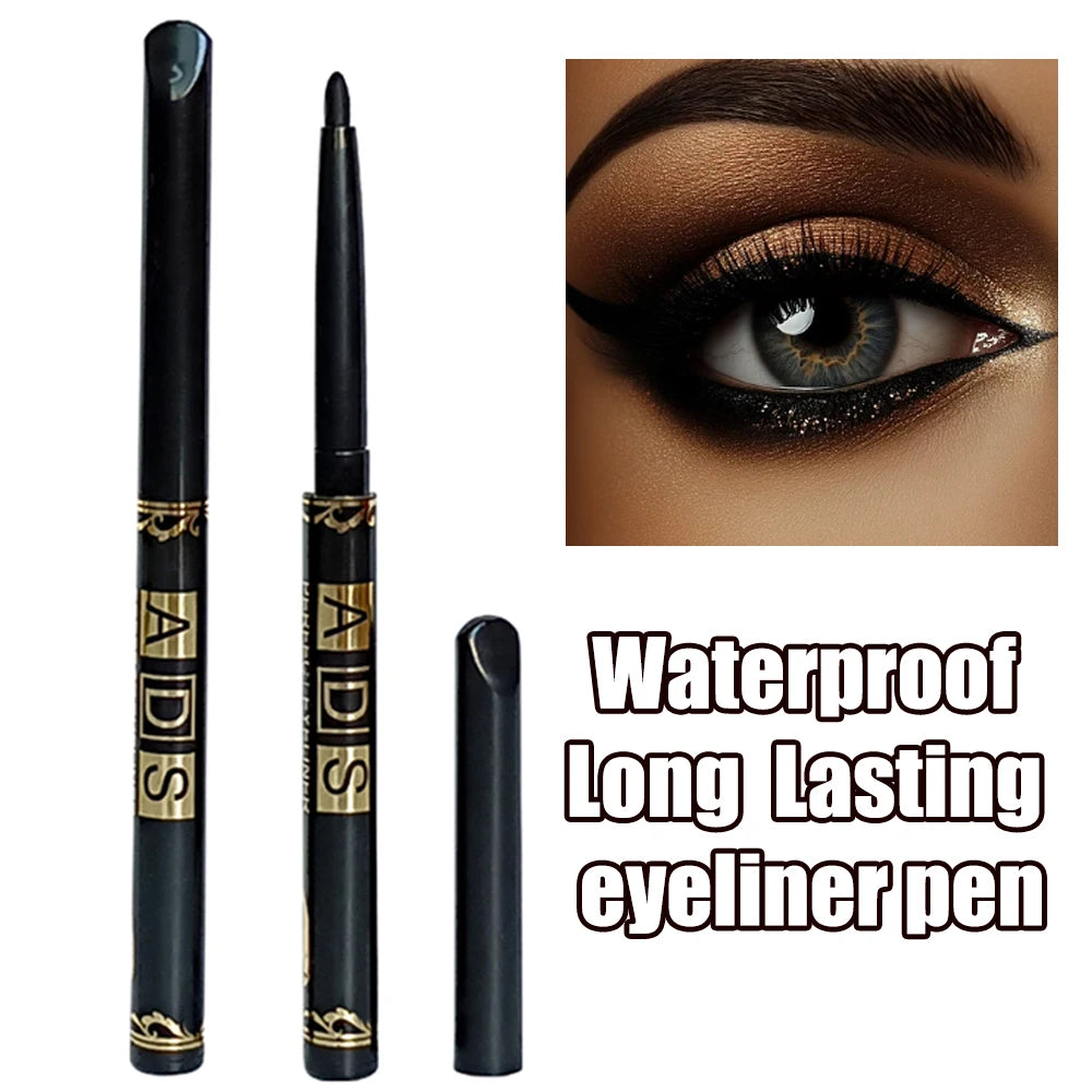2Pcs Waterproof Black & Brown Eyeliner Pencils – Smudge-Proof & Long-Lasting
