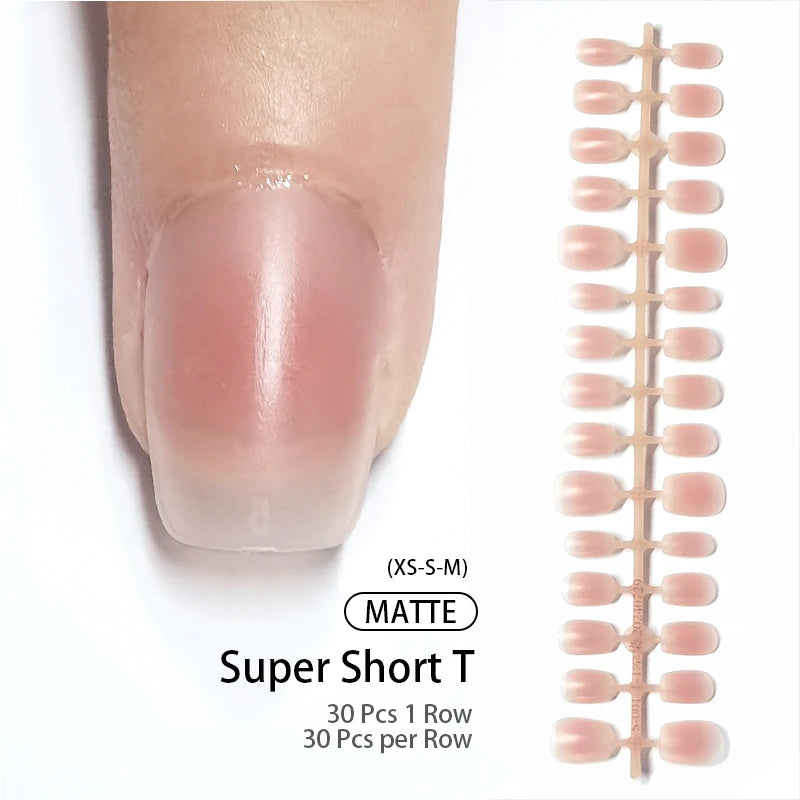 30Pcs Matte Nude Press-On Nails