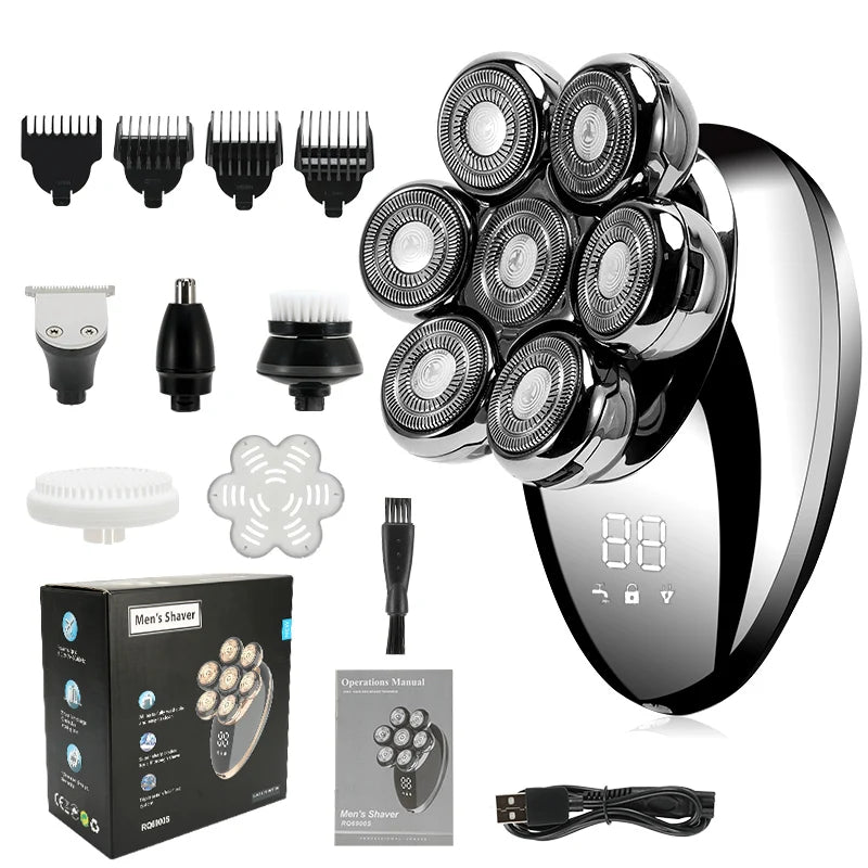 7D Electric Shaver for Men – Bald Head & Beard Trimmer