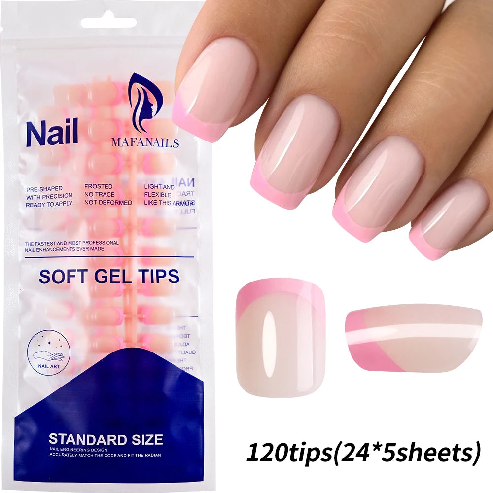 240/120pcs Colorful Short Square Press-On Nails