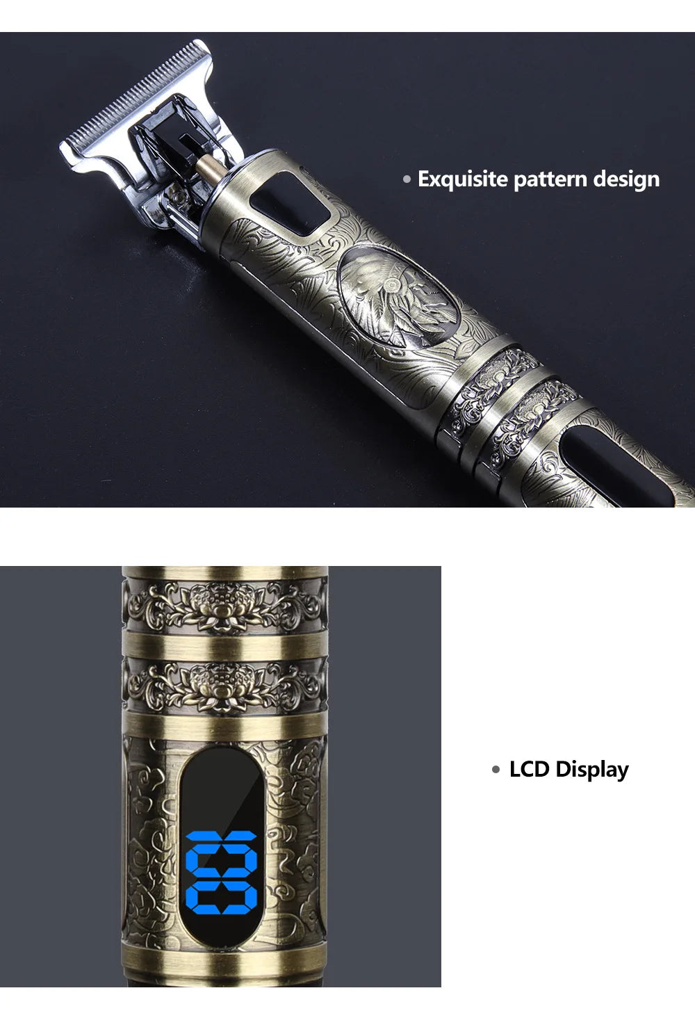 T9 LCD Electric Hair Trimmer – Precision Carving & Shaving Clipper for Men