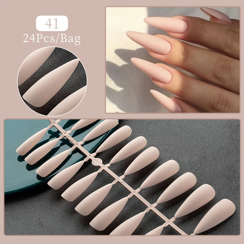 30Pcs Matte Nude Press-On Nails