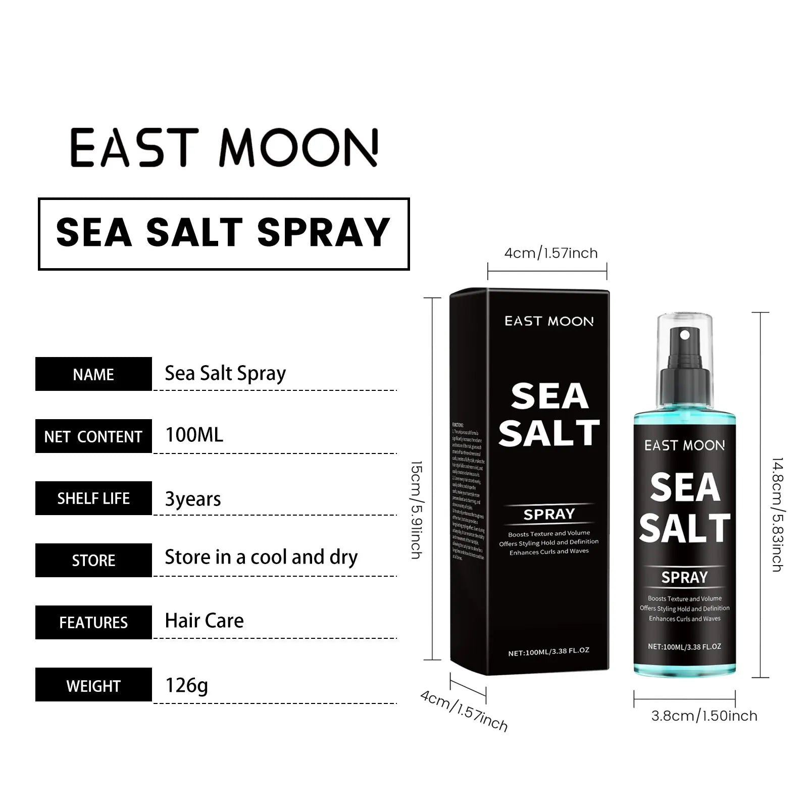 Sea Salt Hair Styling Spray – Curl Defining & Volumizing Mist