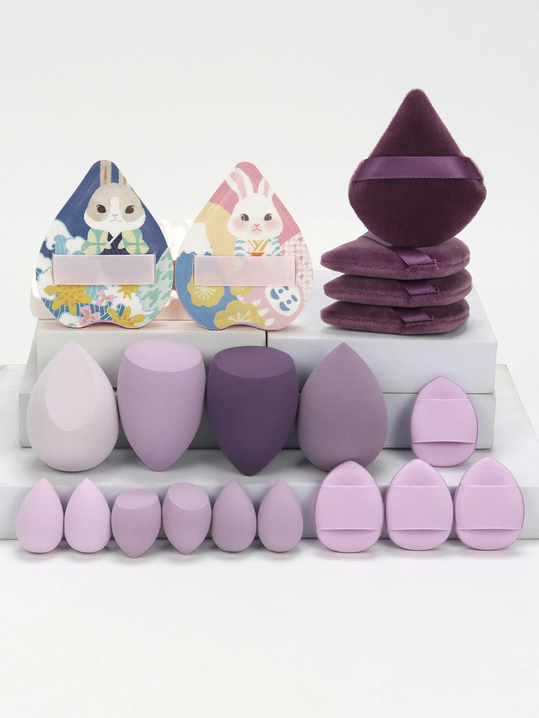 20-Piece Pink Makeup Sponge & Puff Set – For Cream, Powder & Concealer
