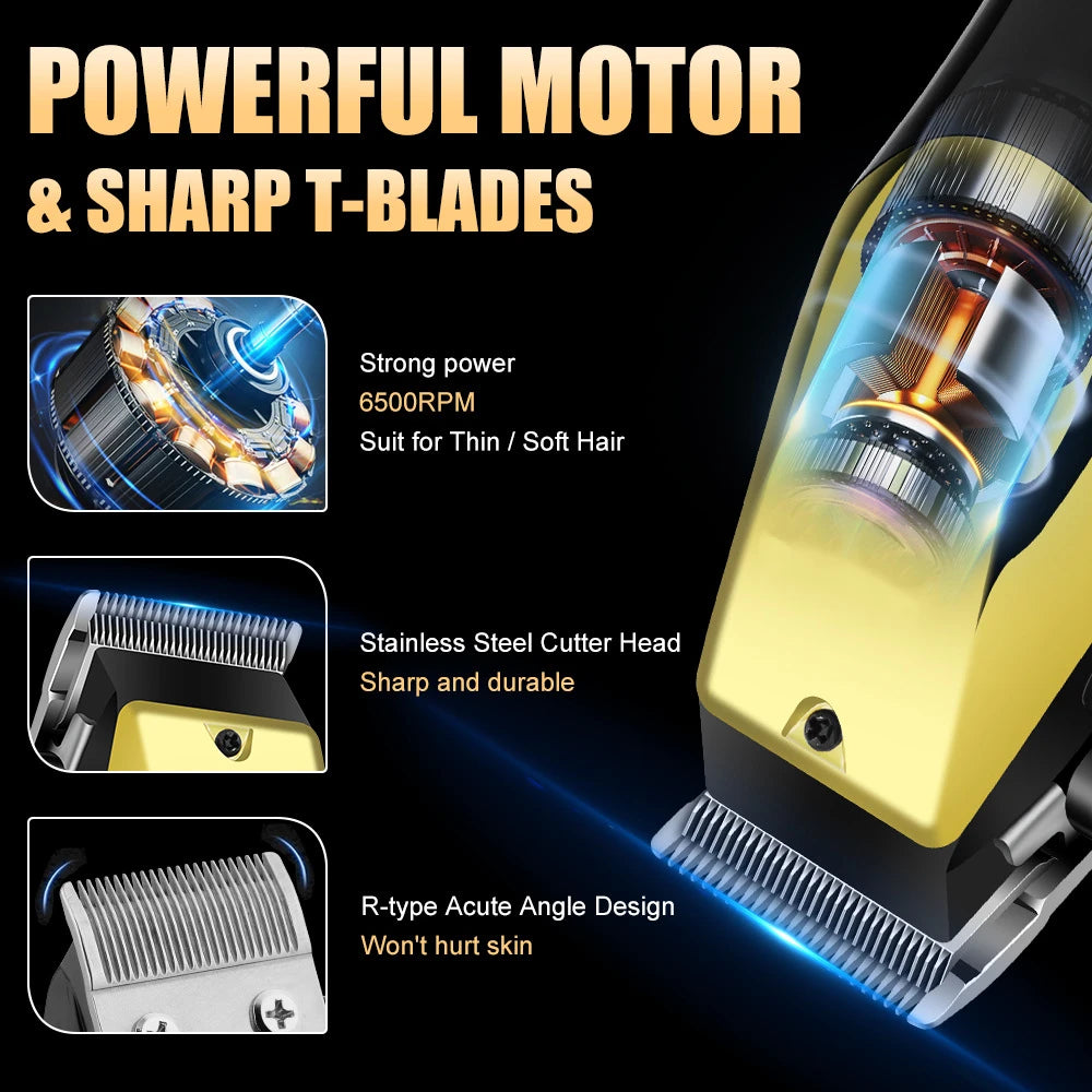 USB Rechargeable Hair Clippers Set for Men