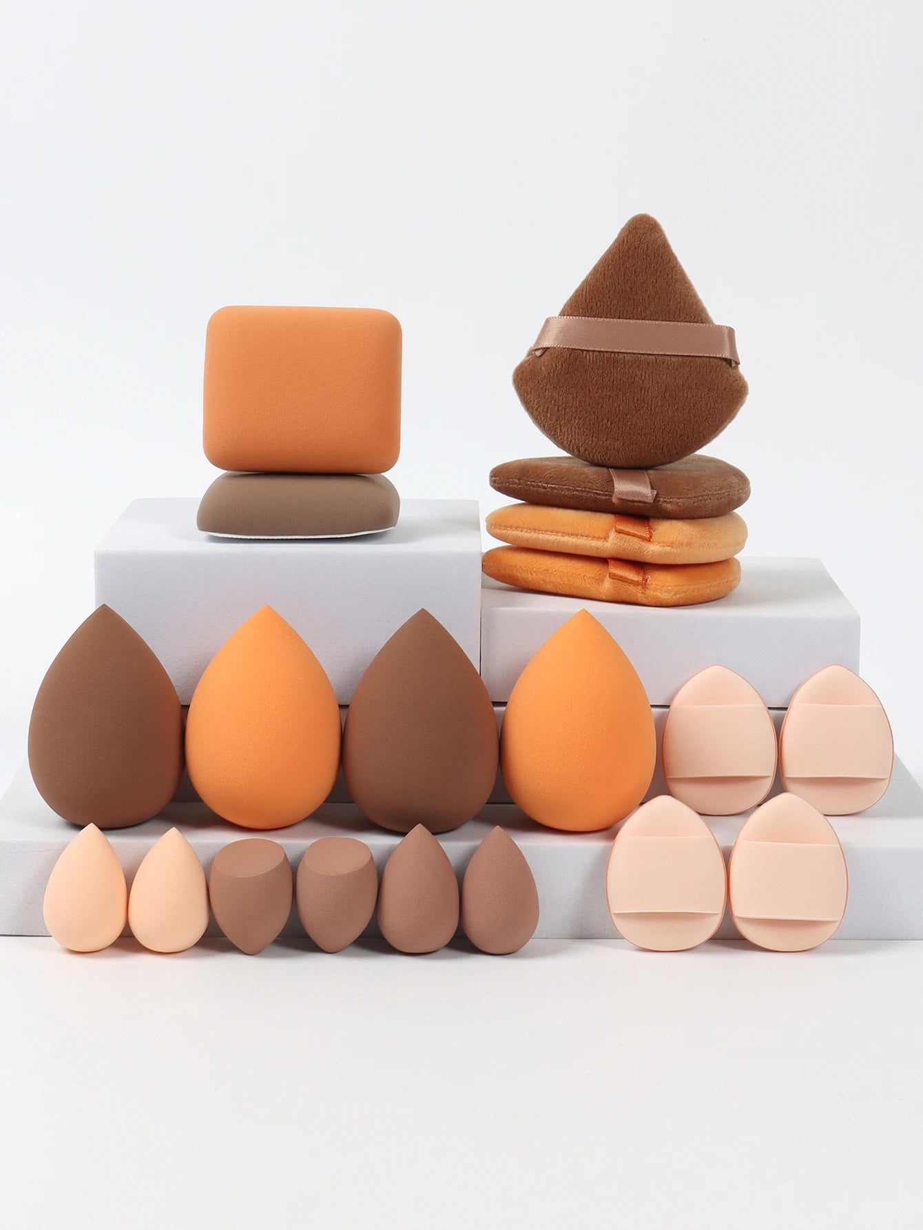 20-Piece Pink Makeup Sponge & Puff Set – For Cream, Powder & Concealer