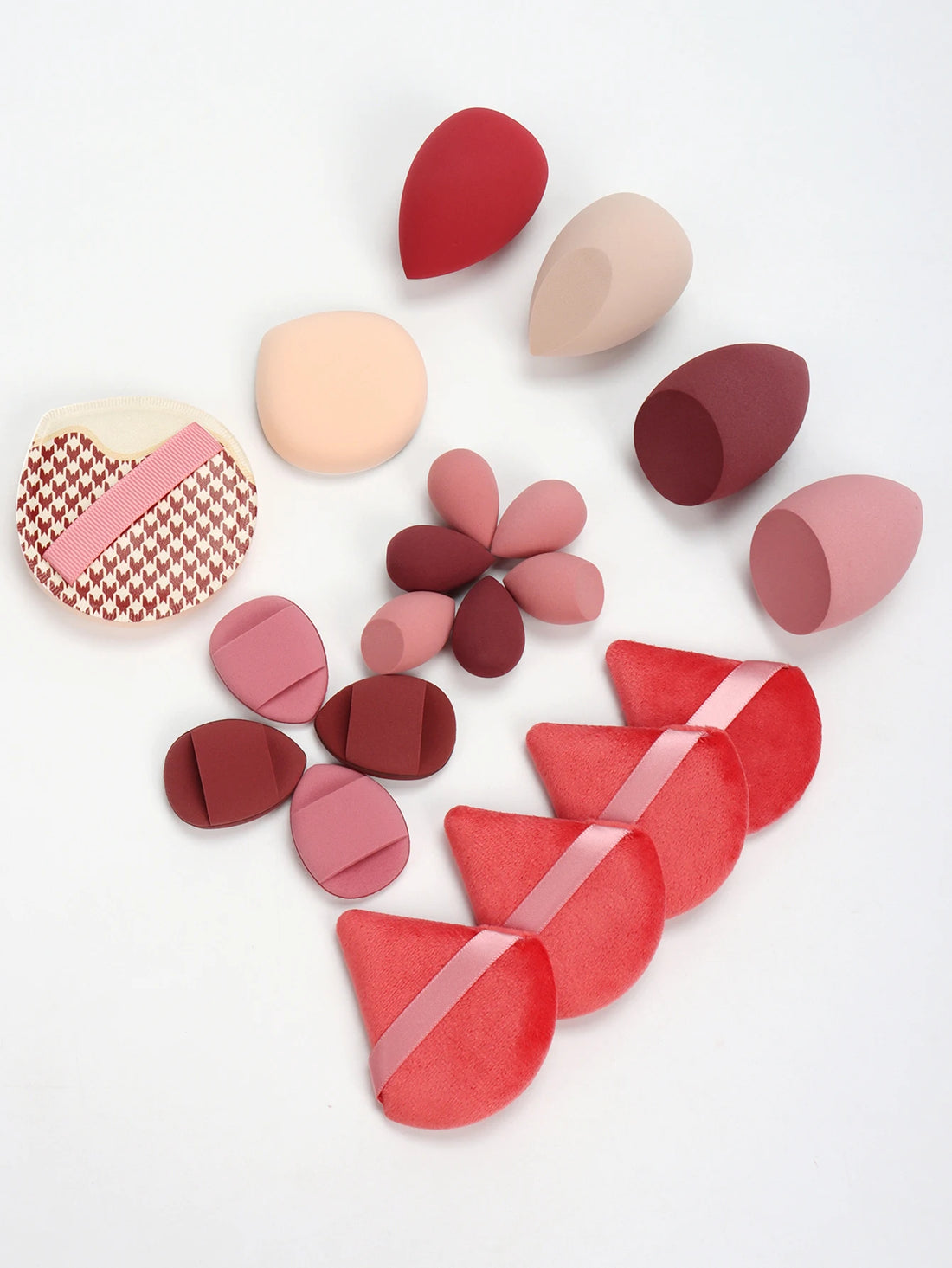 20-Piece Pink Makeup Sponge & Puff Set – For Cream, Powder & Concealer