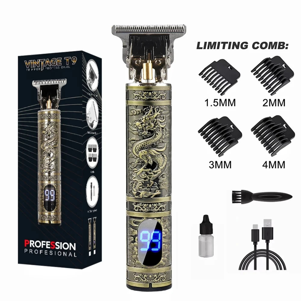 T9 LCD Electric Hair Trimmer – Precision Carving & Shaving Clipper for Men