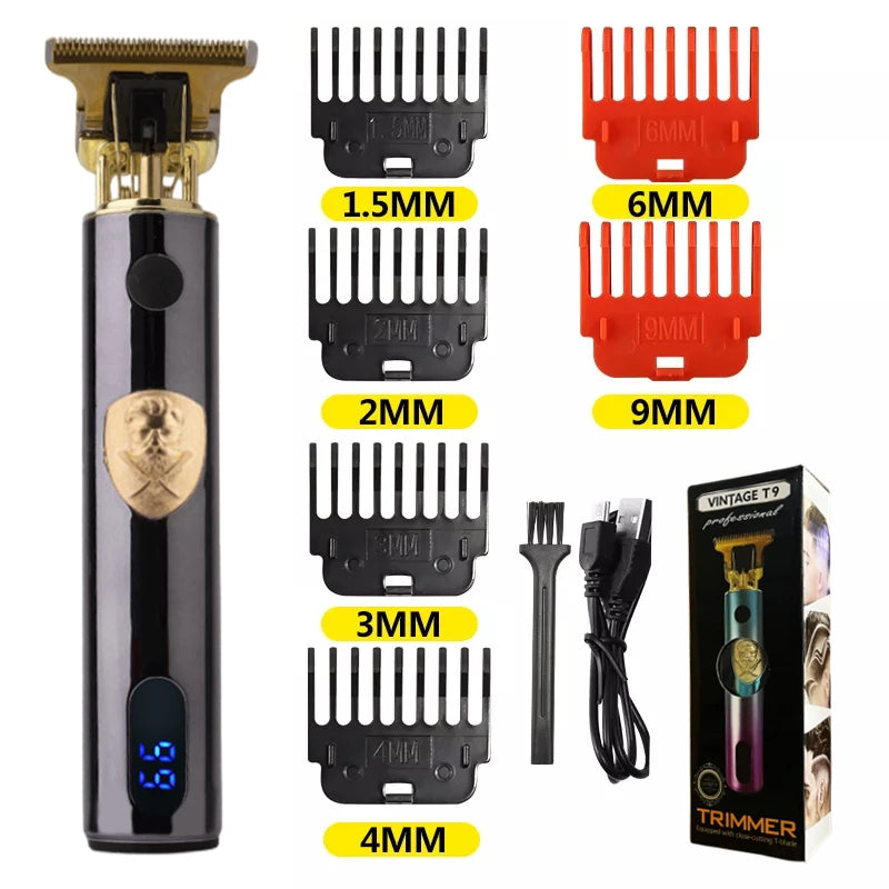 T9 LCD Electric Hair Trimmer – Precision Carving & Shaving Clipper for Men
