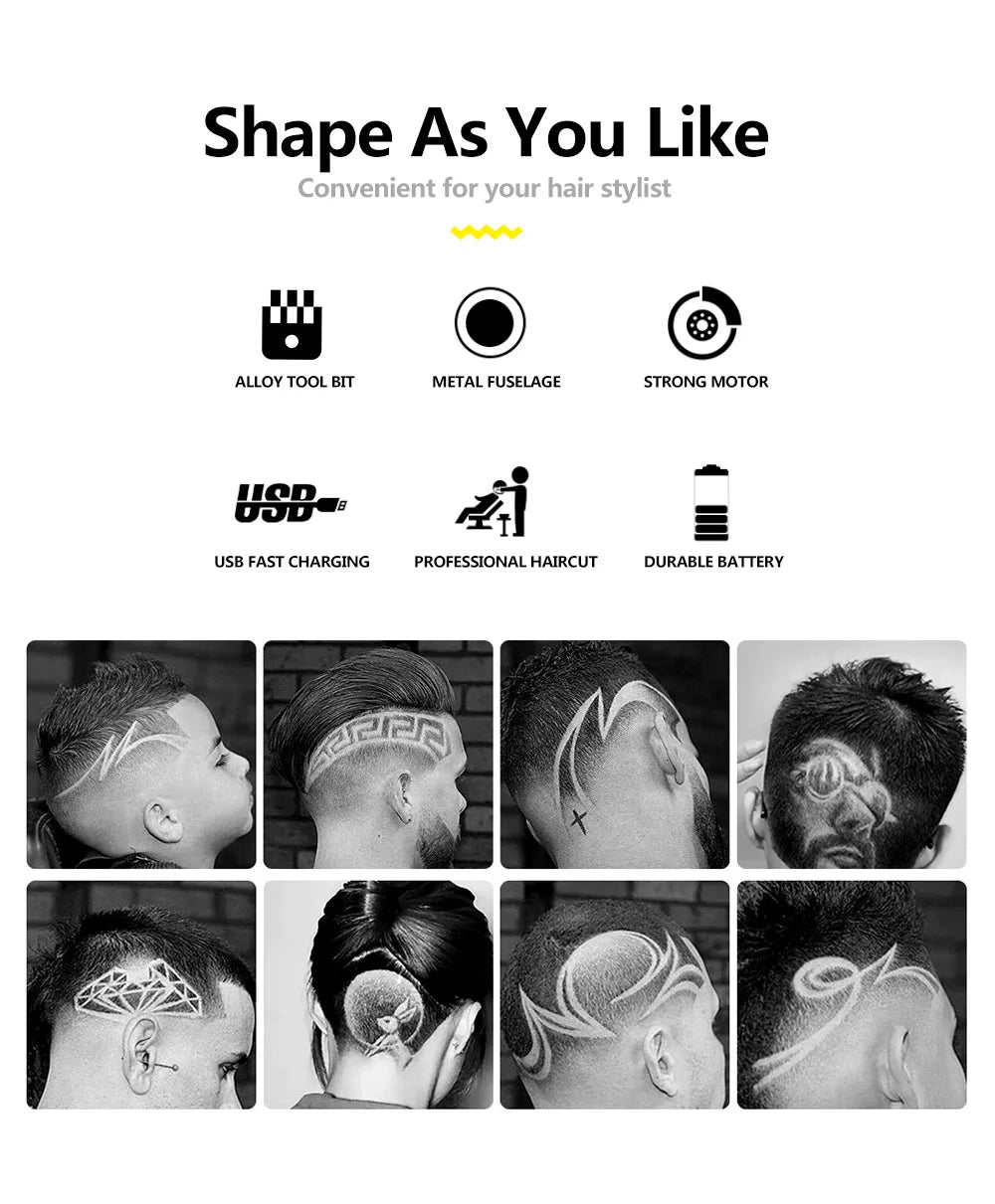 T9 LCD Electric Hair Trimmer – Precision Carving & Shaving Clipper for Men