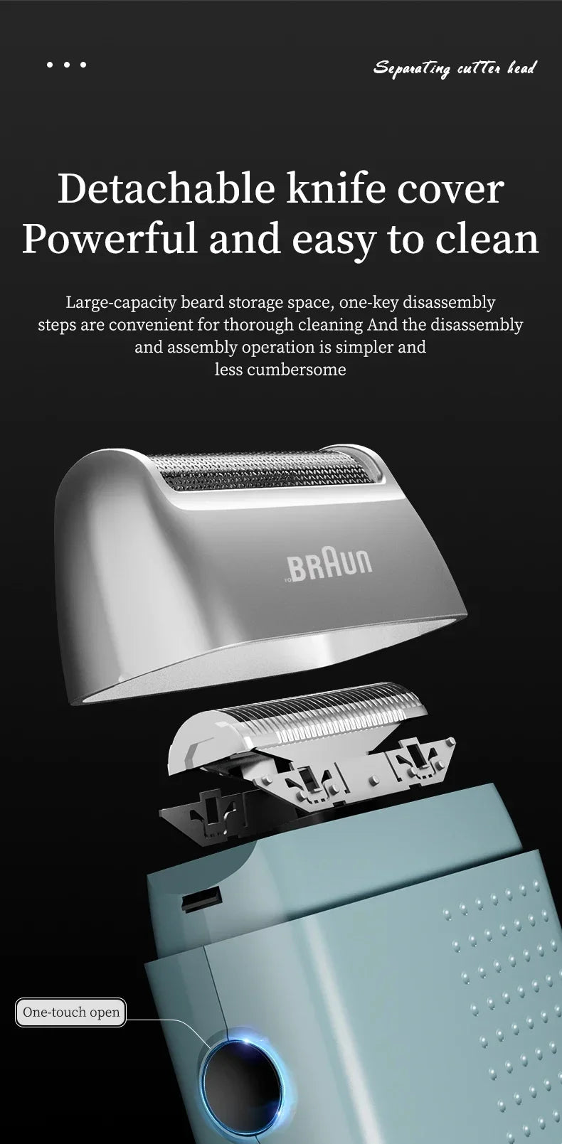 BRAUN M1900 Portable Electric Shaver for Men