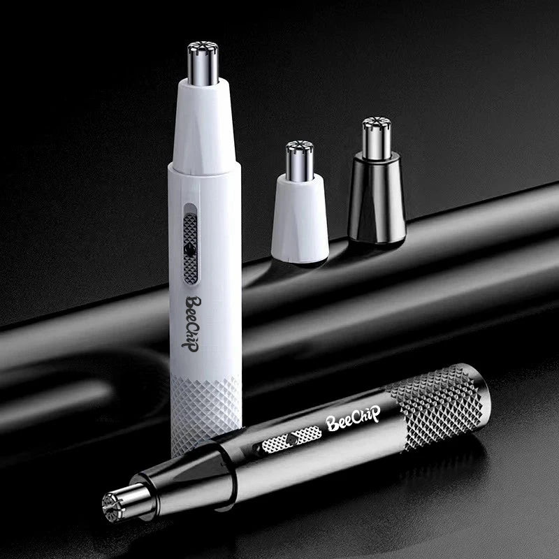 USB Rechargeable Nose & Ear Hair Trimmer – Metal Electric Shaver for Men & Women