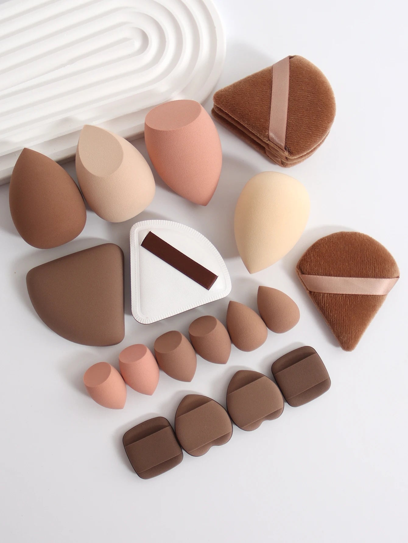 20-Piece Pink Makeup Sponge & Puff Set – For Cream, Powder & Concealer