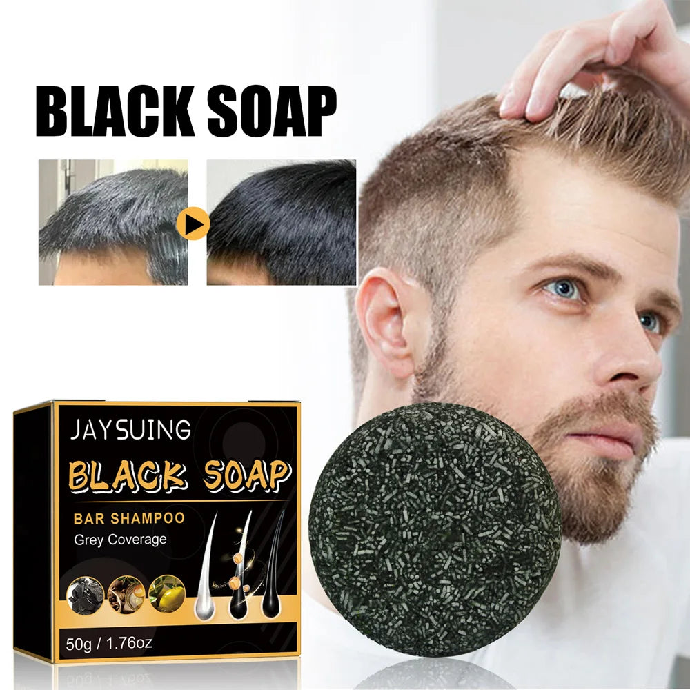 Polygonum Black Hair Shampoo Bar – Darkening & Repair Soap for Gray Hair (Unisex)