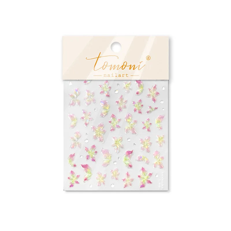 3D Jelly Flower Butterfly Nail Art Stickers T-4204