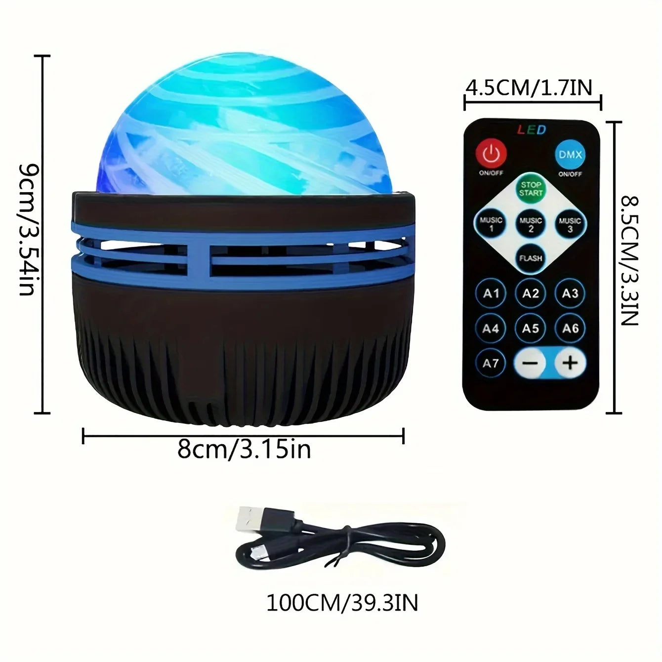 Northern Lights Starry Sky Projector – LED Night Light with Remote & USB
