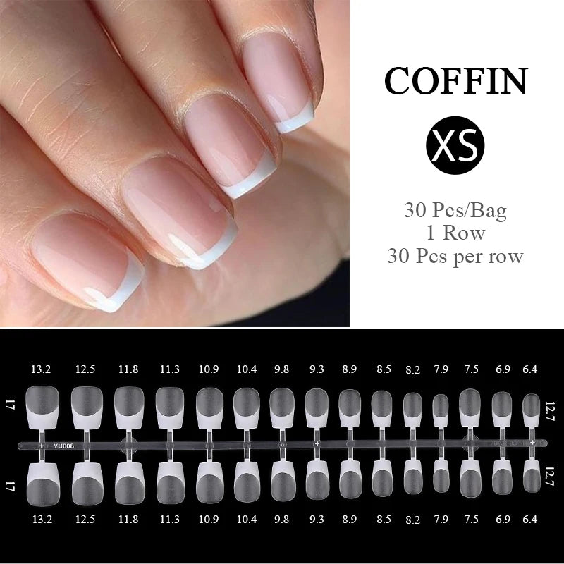 30Pcs Matte Nude Press-On Nails