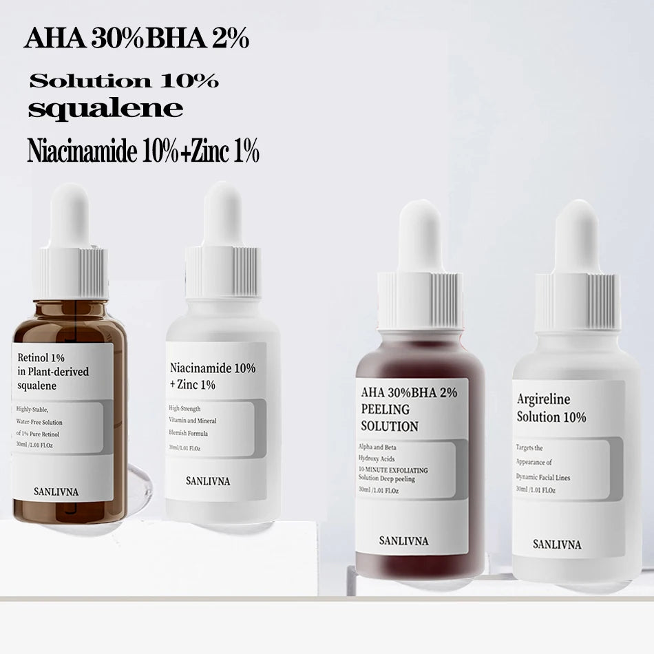 AHA BHA Niacinamide & Peptide Face Serum Set